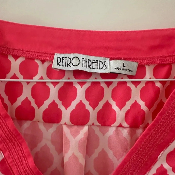 Retro Threads tunic size large coral white - Picture 2 of 5